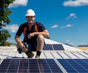 Man on roof image
