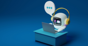 Robot on computer image